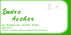 endre ascher business card